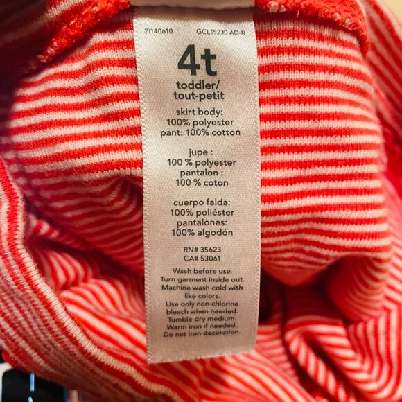 Carters Red & White Stripe Tutu Leggins size 4T - Picture 4 of 9